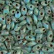 Miyuki long Magatama beads 4x7mm - Picasso opaque seafoam green LMA-4514